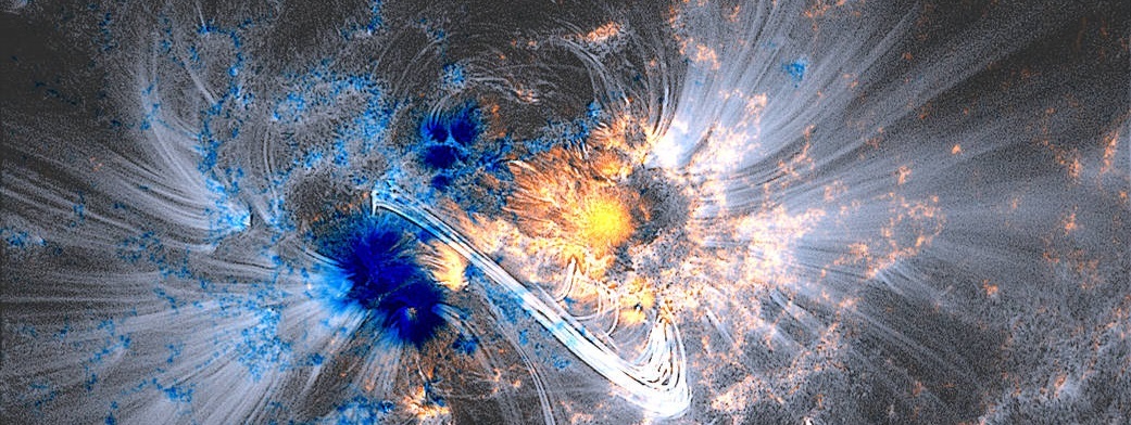 coronal loops over a sunspot group