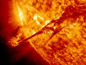 A coronal mass ejection on the surface of the sun